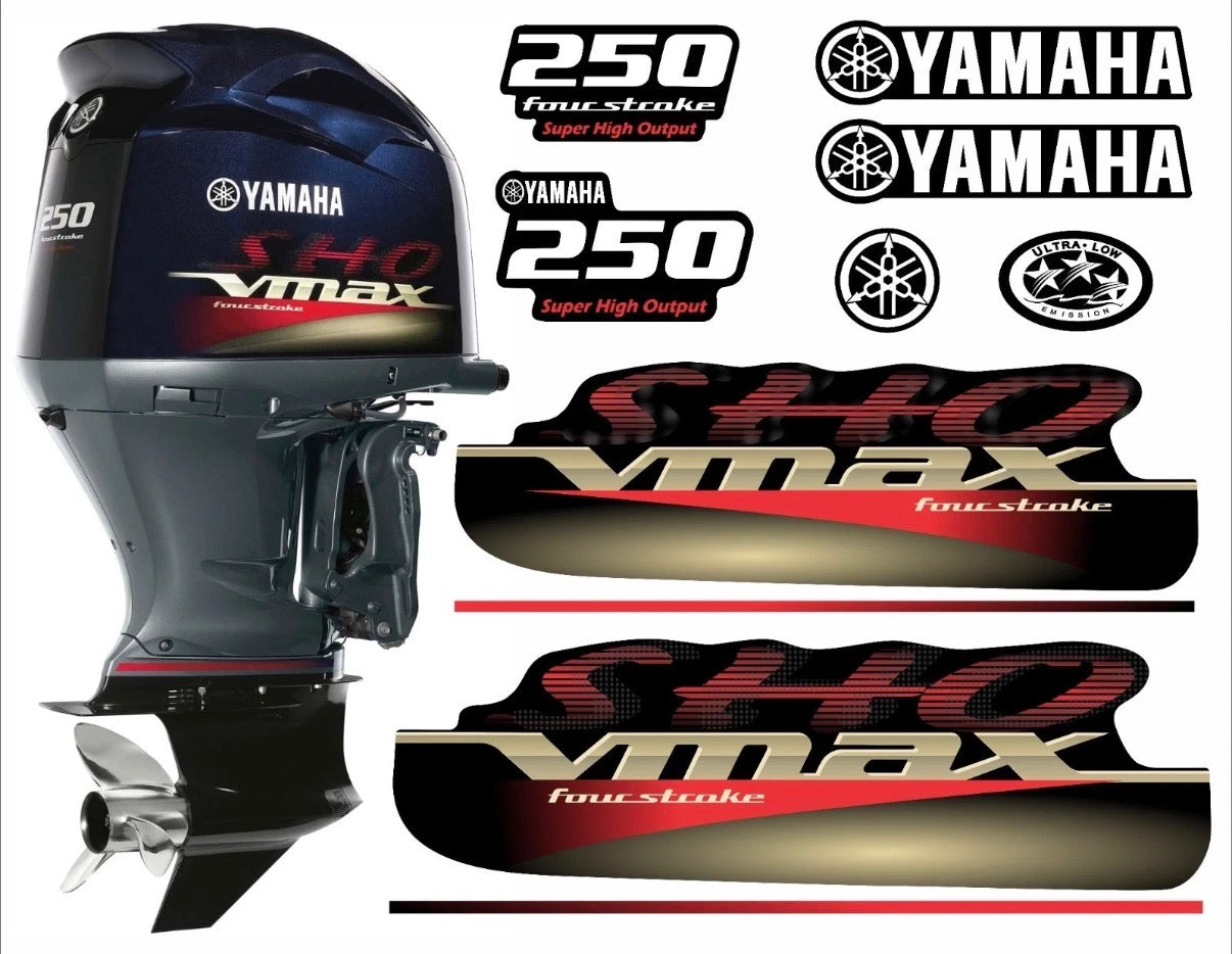 Yamaha Outboard SHO VMAX 250 Four Stroke Decals set / Stikers