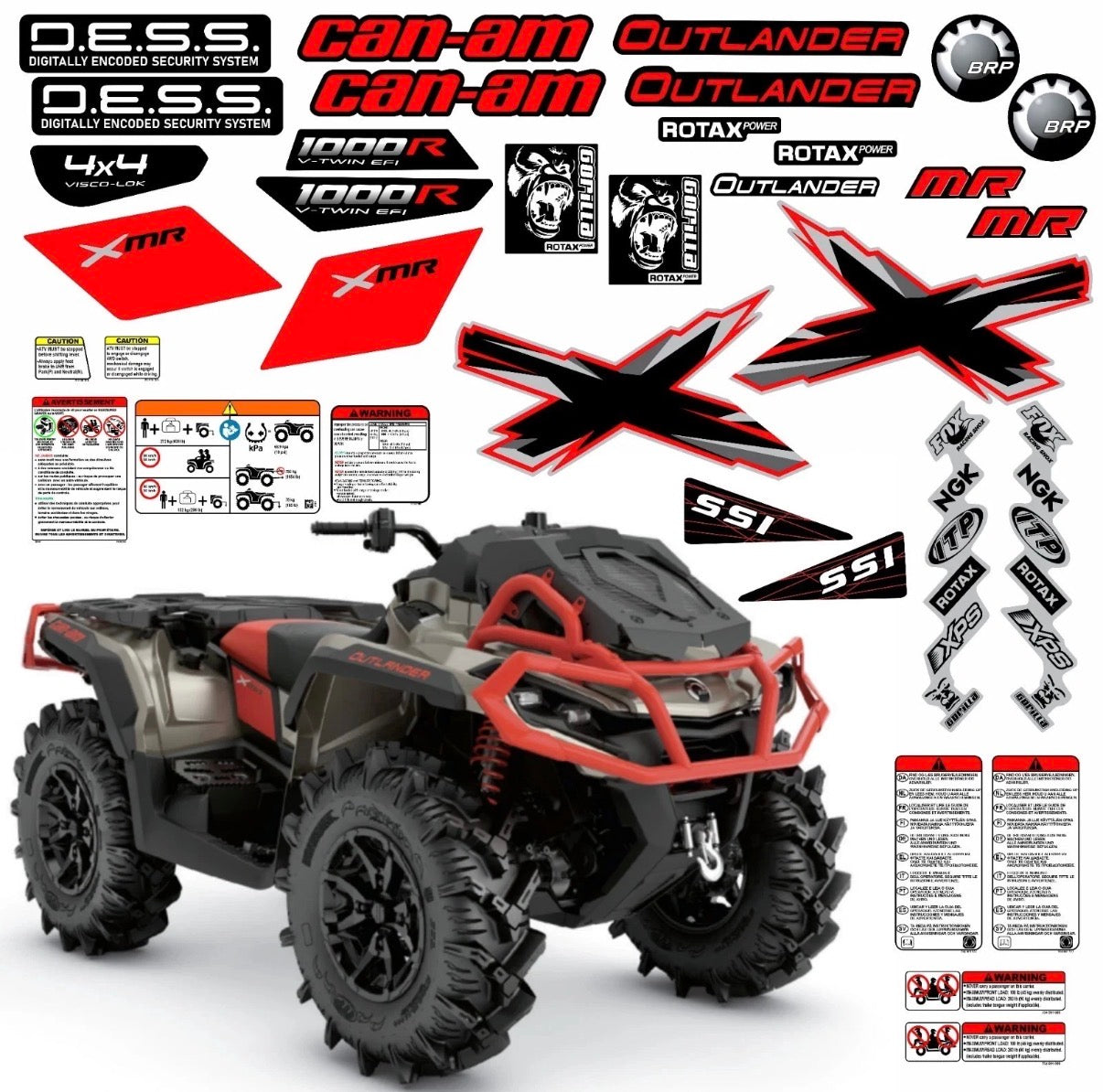 ATV Graphics Decals Stickers For Can-am Outlander XMR 1000R